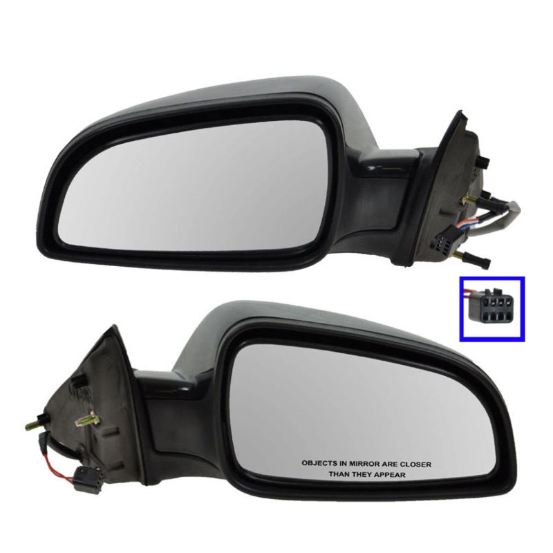 TRQ 2 Piece Driver and Passenger Side Mirror Assembly Set Electric Adjustment NonHeated No Memory Black Compatible with 20082010 Chevrolet Malibu Hybrid 20082012 Malibu LT 20072009 Saturn Aura