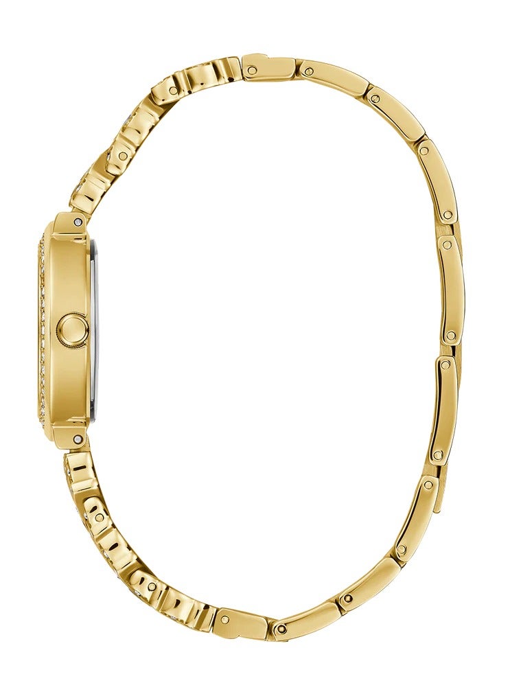 GUESS ساعة أنالوج للنساء من غس بلون ذهبي GW0476L2 - إطار كريستالي، سوار من الفولاذ المقاوم للصدأ - Image 2