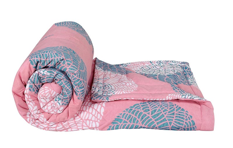 La' Amour Super Premium Quilt Cover Double Bed With Zipper, King Size 90x100 Inches, Light Pink, 300 TC Soft Cotton Breathable Skin Friendly - Image 1