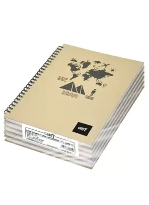 Light LINBS1081805 Spiral Hard Cover Single Line Notebook (10X8in, Pack of 5 Pcs X 100 Sheets)