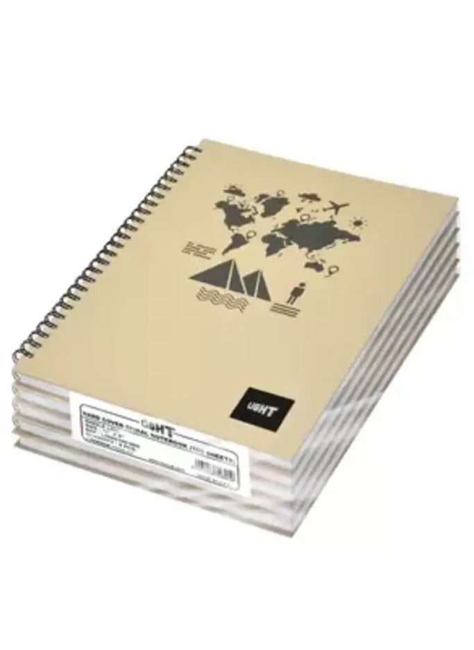 Light Light LINBS1081805 Spiral Hard Cover Single Line Notebook (10X8in, Pack of 5 Pcs X 100 Sheets) 