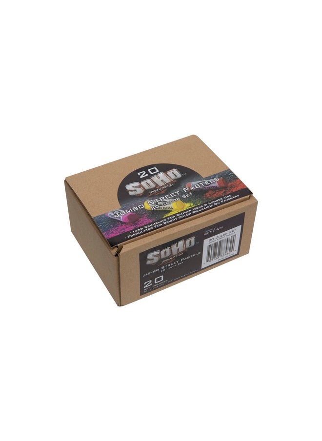 Soho Urban Artist Jumbo Kids Sidewalk Chalk Pensstreet Soft Pastels For Pavementsidewalksconcreteor Brickoil Pastels With Rich Pigmentsmoothdurable20 Unique Assorted Colorspack Of 1  - Image 2