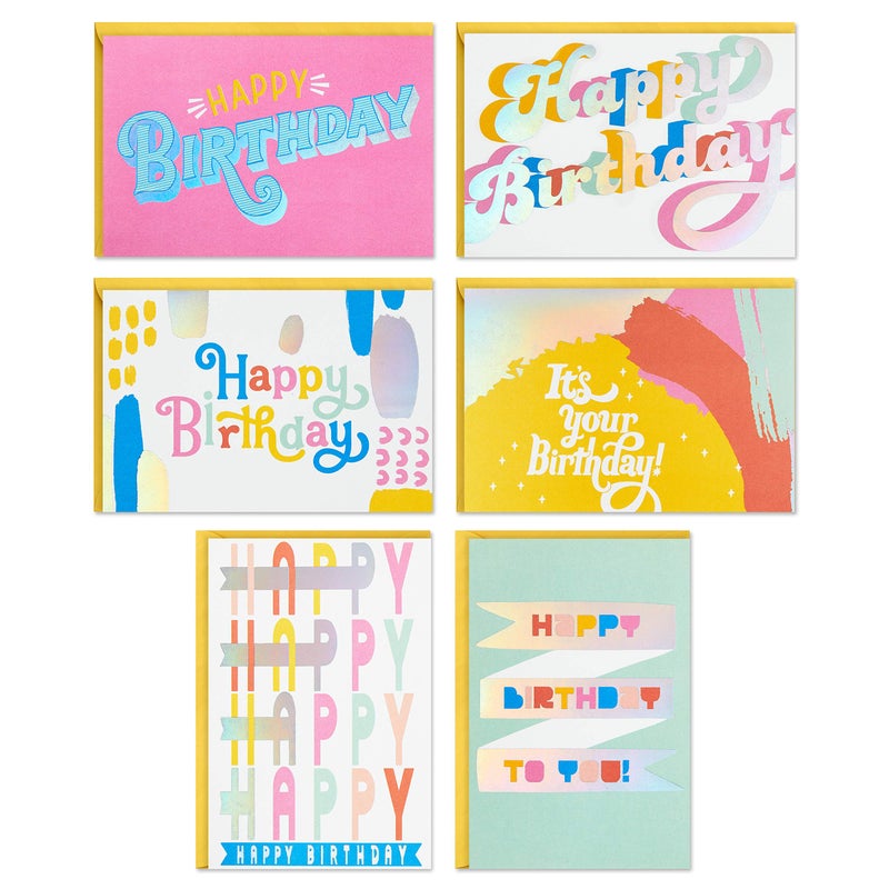 Hallmark Birthday Cards Assortment, 36 Cards with Envelopes (Pastels) - Image 1
