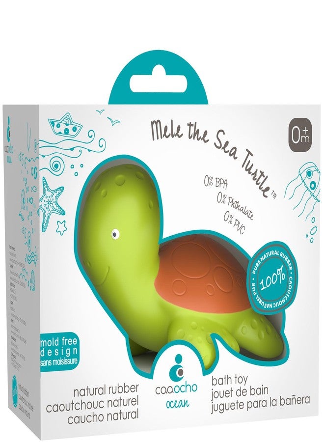 caaocho Pure Natural Rubber Bath Toy - Mele The Sea Turtle - Hole Free Bath Toys, BPA Free Bath Toys for Infants, Without Holes Sealed Natural Rubber Baby Toy - Image 1