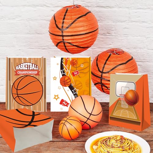 BQC 24 Pcs Basketball Gift Bags Basketball Snack Bags For Boys Girl Kids Basketball Party Bags Basketball Goodie Bags For Basketball Theme Birthday Party Supplies - Image 2