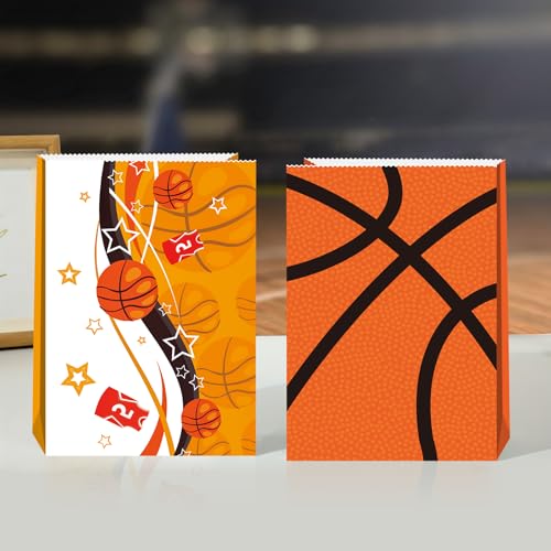 BQC 24 Pcs Basketball Gift Bags Basketball Snack Bags For Boys Girl Kids Basketball Party Bags Basketball Goodie Bags For Basketball Theme Birthday Party Supplies - Image 5