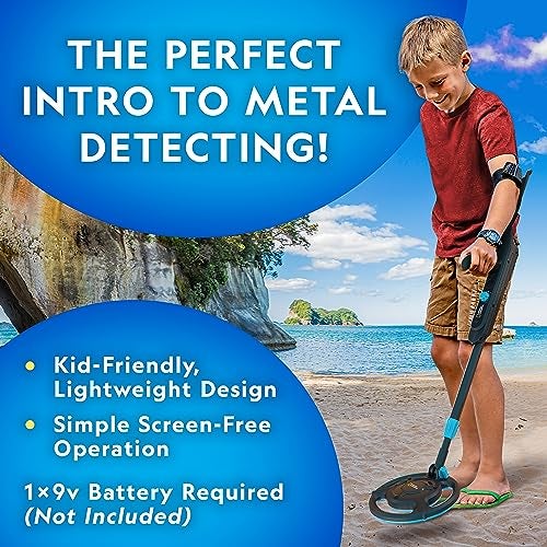 Blue Marble National Geographic Starter Metal Detector Kit for Kids - Kids Metal Detector with 7.4" Waterproof Coil & Trowel, Lightweight Gold Detector, Beach Detecting, Gift for Boys & Girls - Image 2