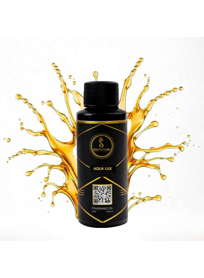 سينتا فلورا زيت عطري "Aroma Aqua Lux" من SCENTA FLORA لأجهزة نشر الروائح والعلاج العطري (50 مل) | معتمد من IFRA | رائحة تجمع بين عبق الفواكه والزهور للمنازل والمكاتب والمساحات التجارية | يضفي أجواءً منعشة ومريحة وجذابة - Image 1
