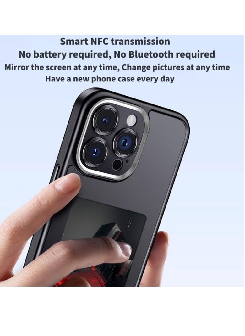 Generic - Smart NFC Ink Phone Case Compatible for iPhone 15 Pro , Customizable E-Ink Screen DIY Images Long-Lasting Display Fast Transmission (GRAY) - Image 1