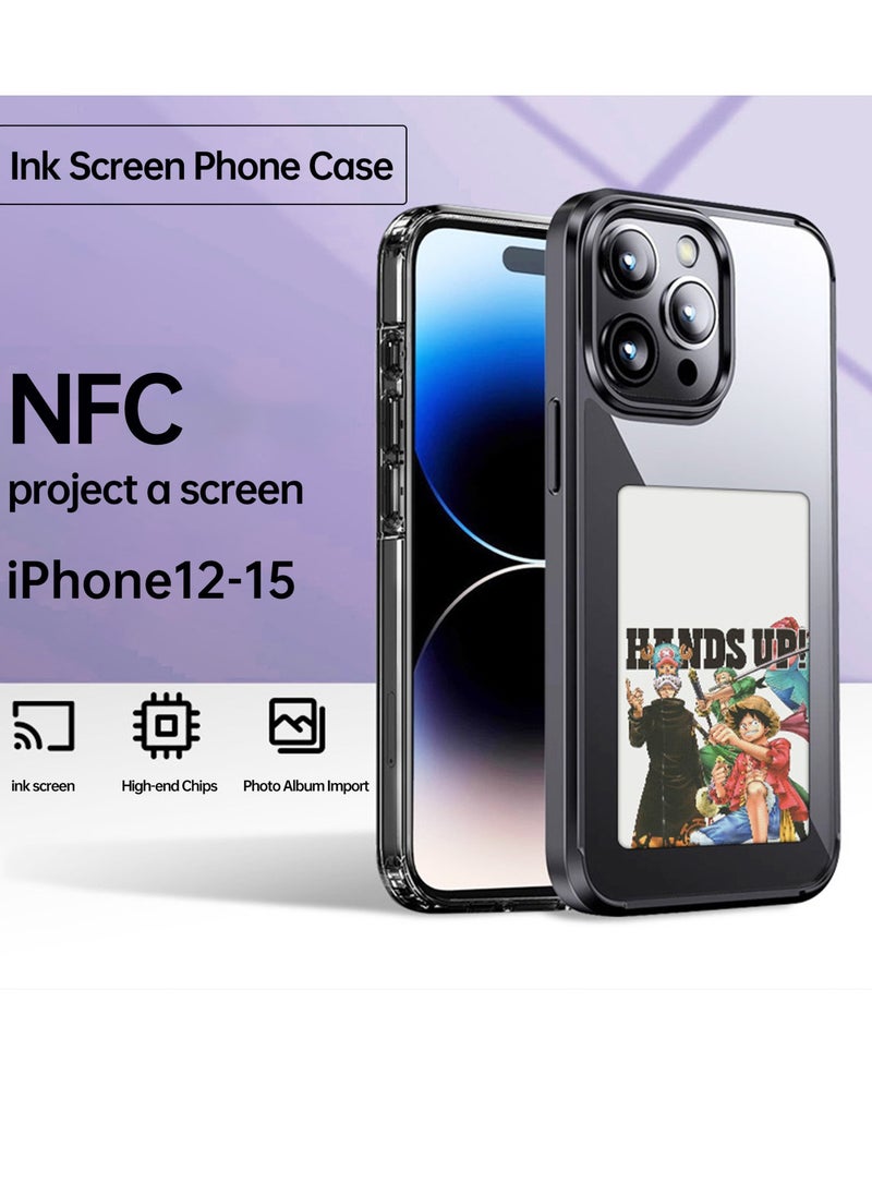 Generic - Smart NFC Ink Phone Case Compatible for iPhone 15 Pro , Customizable E-Ink Screen DIY Images Long-Lasting Display Fast Transmission (GRAY) - Image 1
