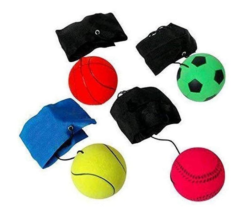 Asera Wrist Band Ball for Kids Birthday Return Gifts, Yoyo Bouncy Rubber Training Ball Toy for Kids (Set of 2) - Image 3