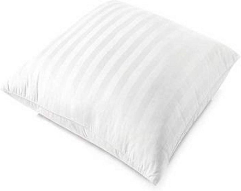 ATOOTFUSION Super Soft Cushy Plush White Satin Stripe Hollow Conjugate Virgin Micro Fiber Filler Cushion (24X24 Inches; White) -Set of 2 - Image 4