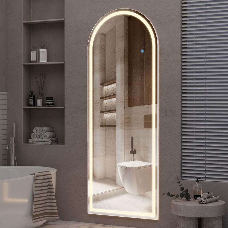 Simple Deluxe 63"x20" Arched Full Length Mirror with LED Lights, Body Floor Mirror with Dimming & 3 Color Lighting, Mirror Full Length for Home Wall Decor, Tall Arch Aluminum Frame for Bedroom Cloakroom - Image 4