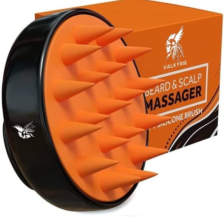 Valkyrie Scalp Massager Shampoo Brush, Wheat Straw body with Soft Silicon Bristles, Hair Scalp Scrubber, Scalp Exfoliator | Dandruff Removal, Prevents Hair loss for Men & Women (BO) - Image 1