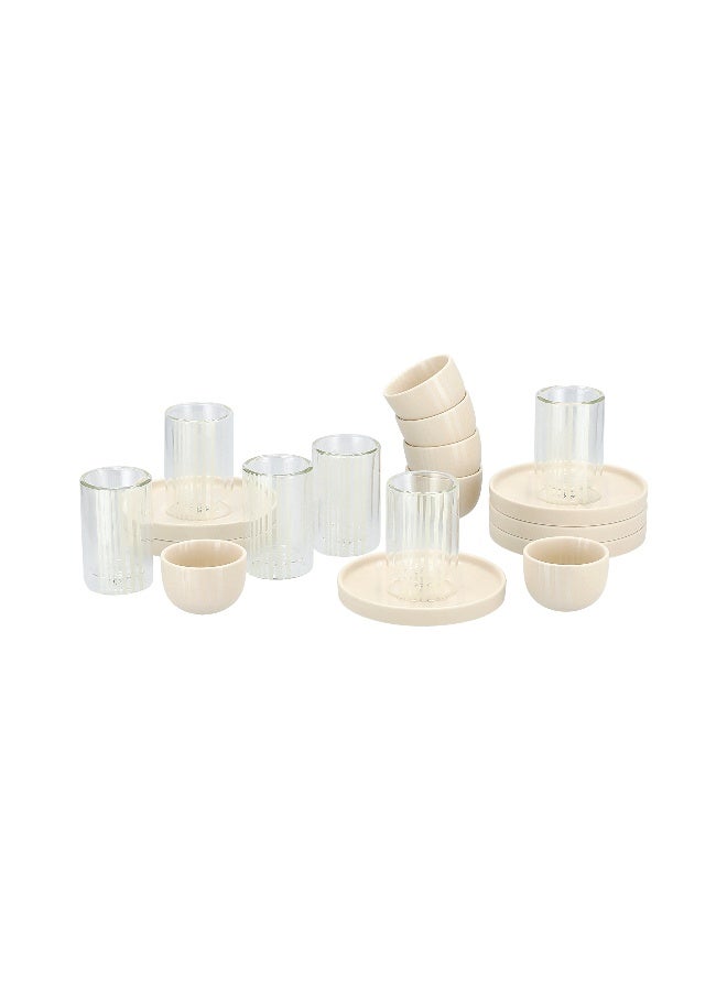Dallaty Dallaty beige Tea and coffee cups set 18 pcs - Image 3