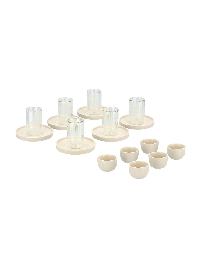 Dallaty Dallaty beige Tea and coffee cups set 18 pcs - Image 5