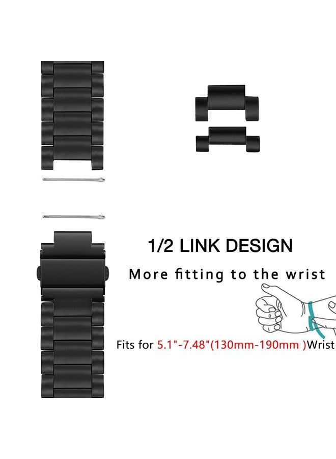 Abanen Titanium Watch Band for Garmin Vivoactive 5 / Venu Sq 2 / Venu 2 Plus, Quick Release 20mm Titanium Lightweight Metal Wrist Strap with Stainless Steel Buckle for Vivomove Trend (Black) - Image 3