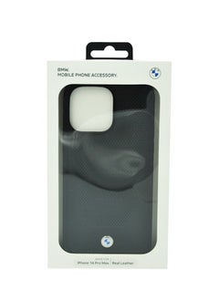 BMW Signature Collection Genuine Leather Case with Perforated Seats Design For Iphone 14 Pro Max Black  - Image 2