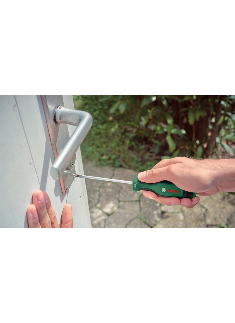 BOSCH BOSCH Screwdriver SL4 x 100mm | Ideal Reach for Tight Spaces | Durable Design for Long-Lasting Use | Ergonomic Non-Slip Grip for Comfort & Control | SL4 Flat Tip for Precise Screw Engagement  - Image 3