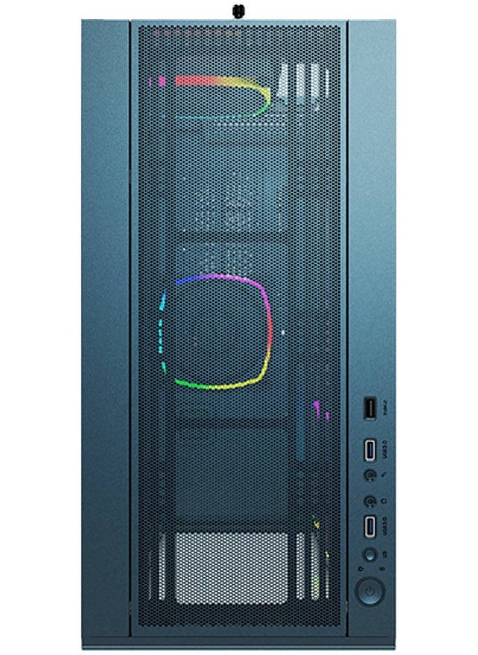 MONTECH - Montech Sky Two, Dual Tempered Glass, 4X PWM ARGB Fans Pre-Installed, ATX Gaming Mid Tower Computer Case, Type C, High Airflow Performance- Morocco Blue - Image 1