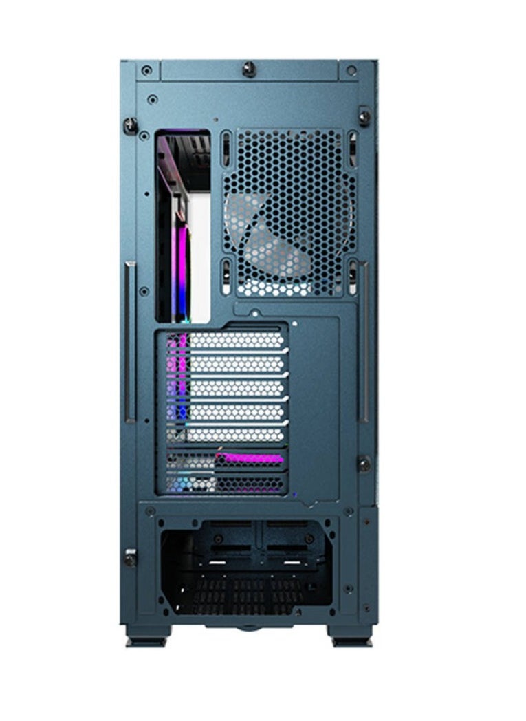 MONTECH - Montech Sky Two, Dual Tempered Glass, 4X PWM ARGB Fans Pre-Installed, ATX Gaming Mid Tower Computer Case, Type C, High Airflow Performance- Morocco Blue - Image 1