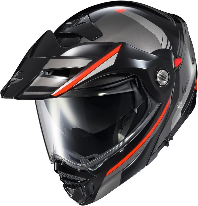 ScorpionEXO خوذة دراجة نارية مغامرة قابلة للتعديل ScorpionEXO AT960 - أسود/أحمر (صغير) - Image 2