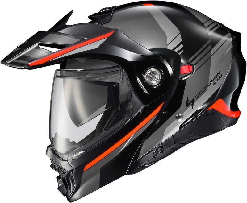 ScorpionEXO خوذة دراجة نارية مغامرة قابلة للتعديل ScorpionEXO AT960 - أسود/أحمر (صغير) - Image 1