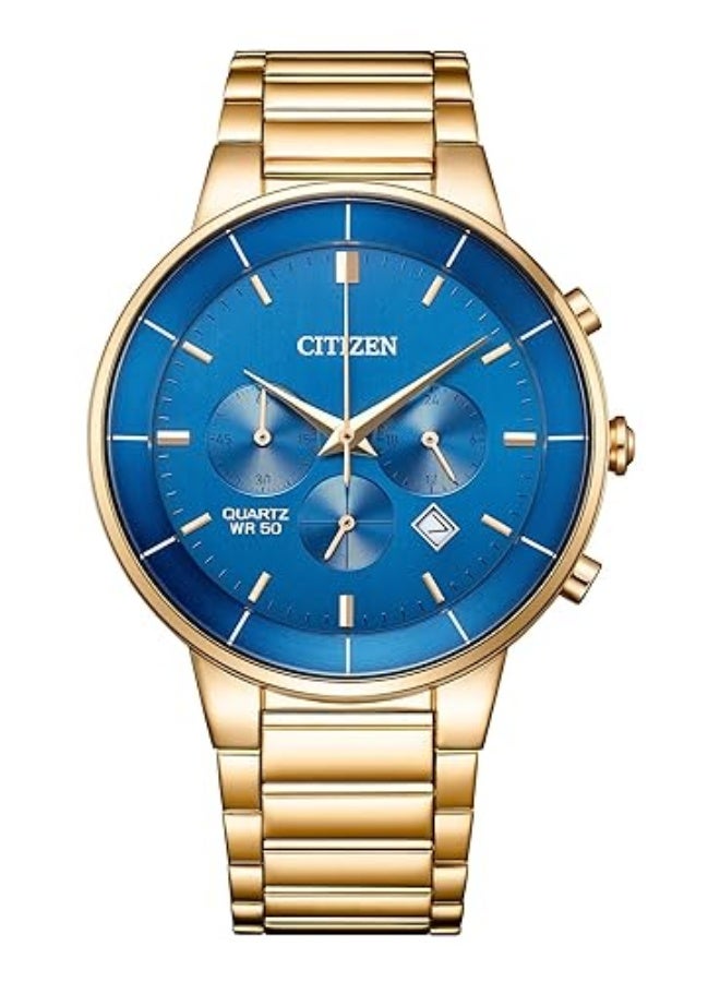 CITIZEN Quartz Chronograph Men's Watch AN8223-54L, Blue Dial, 42mm , 50M WR - Image 1