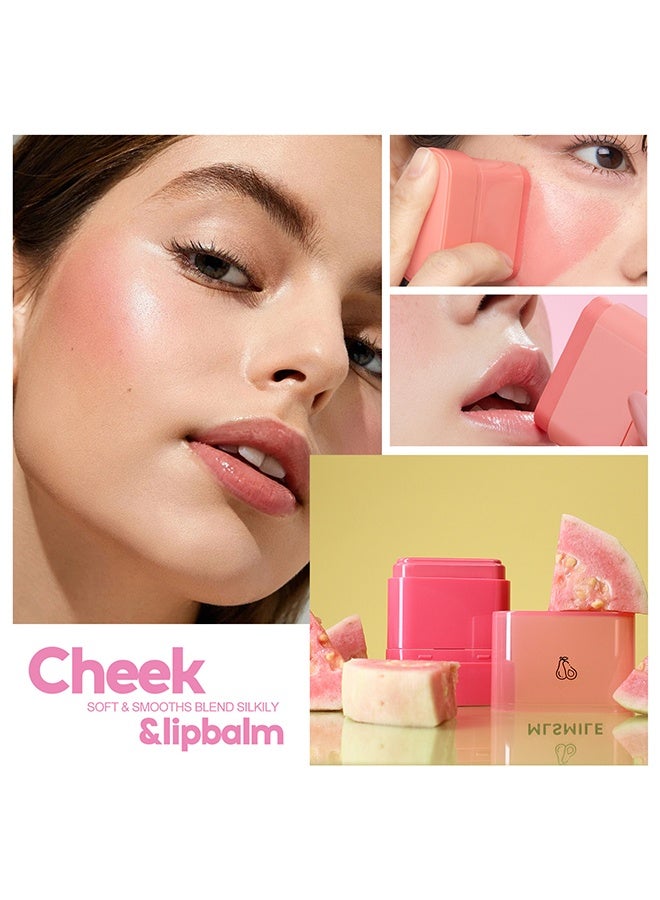 MOOYAM Blush Dewy Cheek & Lip Multi Balm - Fruit Flavor Makeup, Face Brightening Lasting Colo, Blusher Stick Natural Glow Silly Blusher Light And Soft Feeling The Apply On Your Face -#01 Peach - Image 3