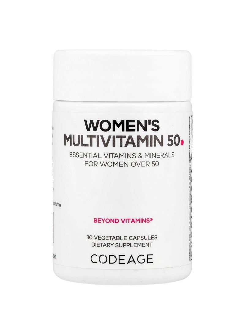 Codeage Women's Multivitamin 50, 30 Vegetable Capsules
