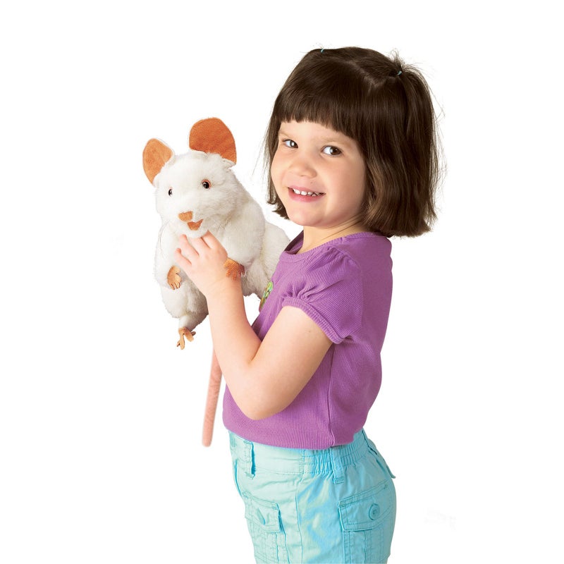 Folkmanis Mouse Hand Puppet, White - Image 2