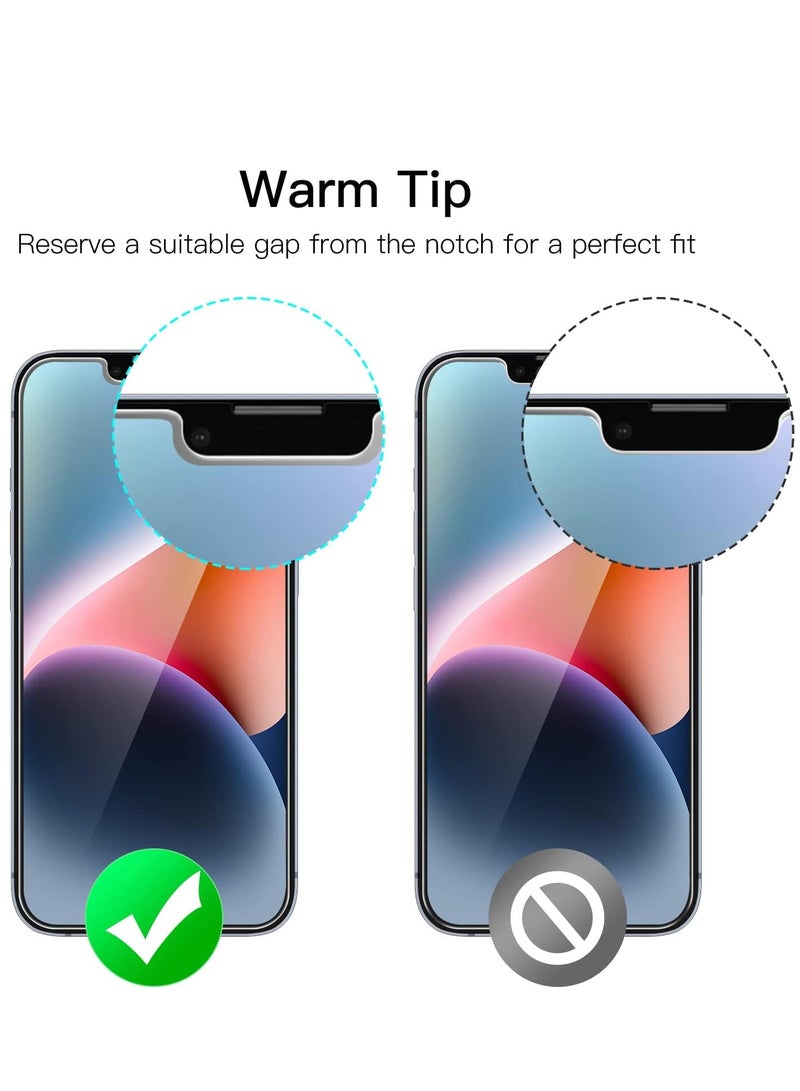 أكاليكس واقي شاشة شفاف للغاية لهاتف iPhone 14 Plus، شاشة من الزجاج المقوى 9H مقاومة للكسر ومضادة للخدش وواقي شفاف عالي الدقة مناسب للجراب - Image 2