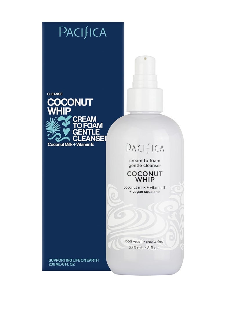 Pacifica Pacifica Coconut Whip Cream to Foam Face Wash - Gentle Hydrating Facial Cleanser for Dry & Sensitive Skin, Moisturizing Daily Face Wash, Non-Comedogenic Vegan & Cruelty-Free, Dermatologist Tested 8oz  - Image 5