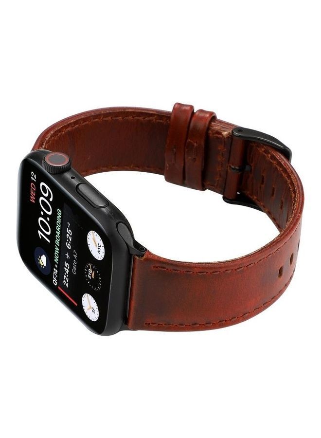 NIBEMINENT Ethnic Replacement Watchband For Apple Watch Series 1/2/3/4/5/6/7/SE 38/40/41mm Red/Brown - Image 3