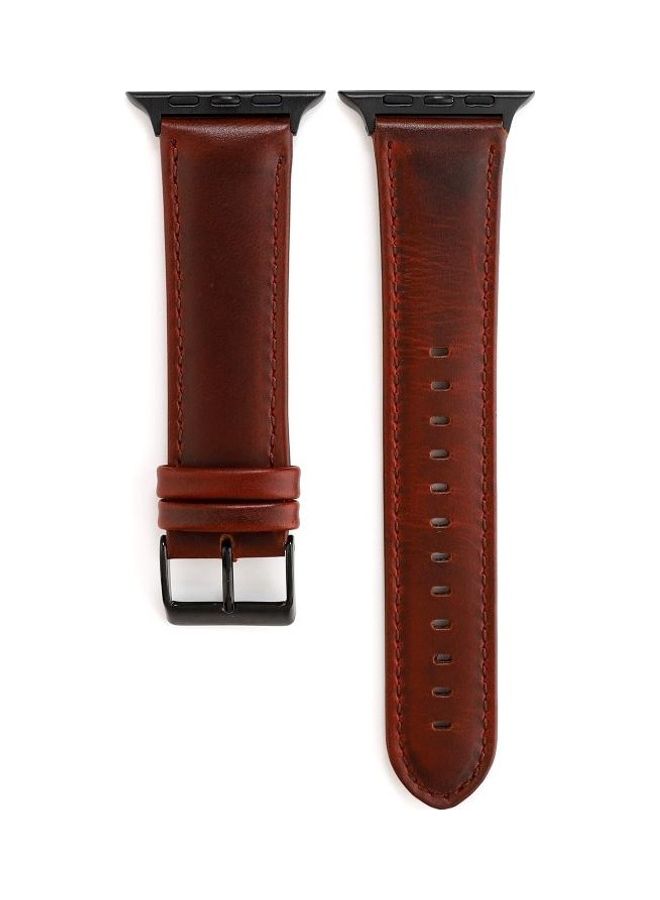 NIBEMINENT Ethnic Replacement Watchband For Apple Watch Series 1/2/3/4/5/6/7/SE 38/40/41mm Red/Brown - Image 5