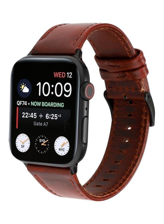 NIBEMINENT Ethnic Replacement Watchband For Apple Watch Series 1/2/3/4/5/6/7/SE 38/40/41mm Red/Brown - Image 2