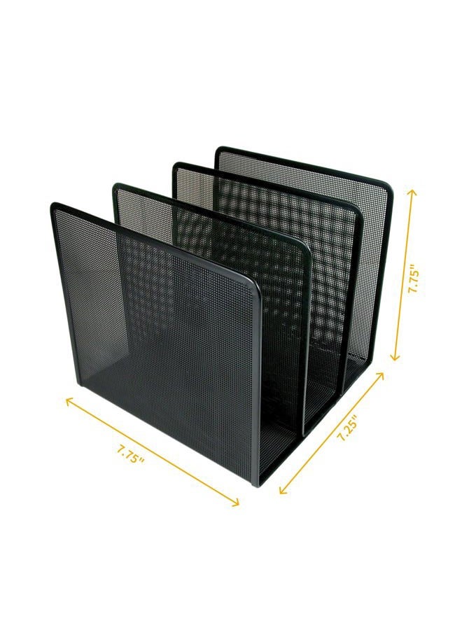 ARTISTIC Contemporary Mesh Metal Desktop File Sorter for Neat and Organized Surfaces in Office, School, and Home, Black - Image 2