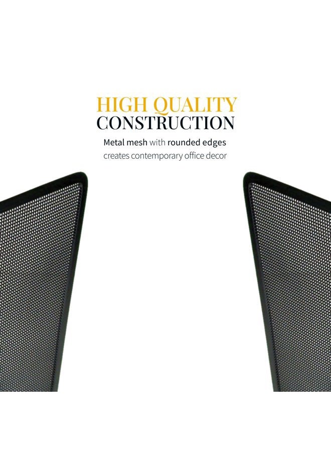ARTISTIC Contemporary Mesh Metal Desktop File Sorter for Neat and Organized Surfaces in Office, School, and Home, Black - Image 3