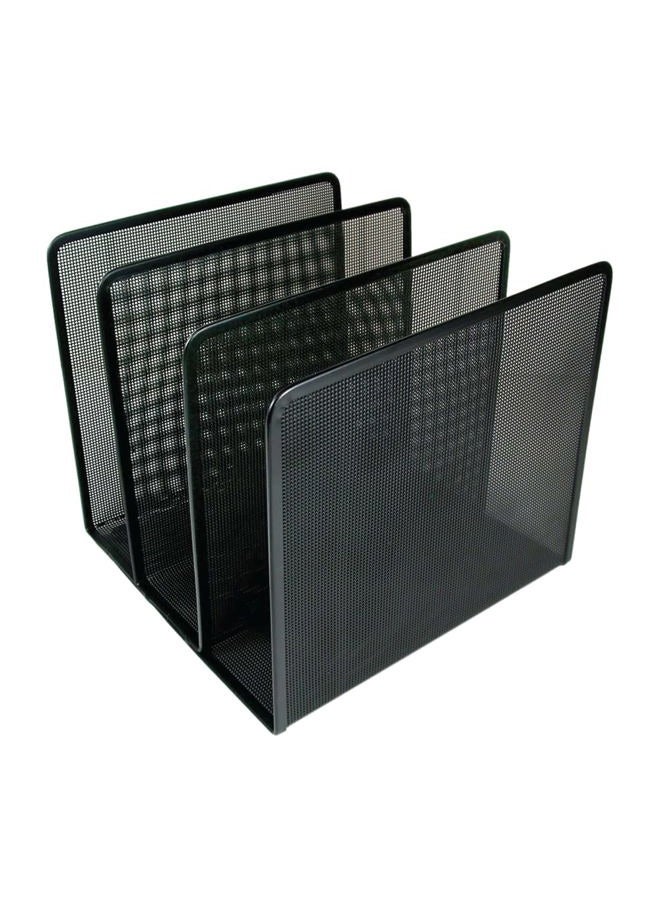 ARTISTIC Contemporary Mesh Metal Desktop File Sorter for Neat and Organized Surfaces in Office, School, and Home, Black - Image 1