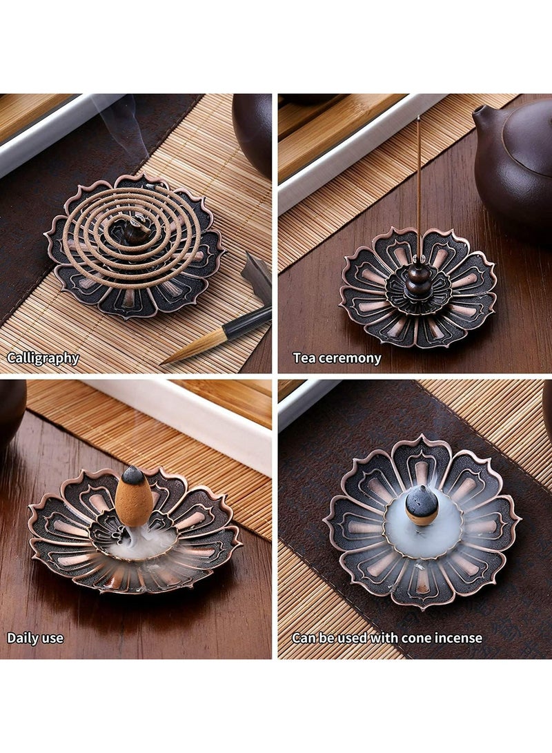 إسكدنيا هدايا مثالية للأدوات البنية: صدف برميل لحمام العطر من الفخار المنسوج، حامل الخشبب والدوائر والخارج المثلثي مع حاضن الرماد (بني، جنين) - Image 2