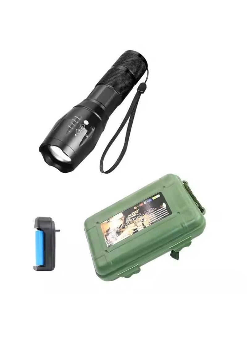 Dhriyag Dhriyag Zoomable 5 Mode LedXMLT650 Torch Black Rechargeable  - Image 1