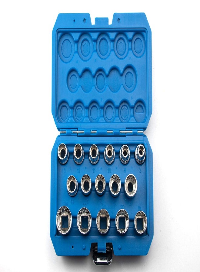 VCT 16 Pc 1/2" Drive Universal Spline Socket Set Metric Socket Tool Set Socket Set Spline Tool… - Image 1