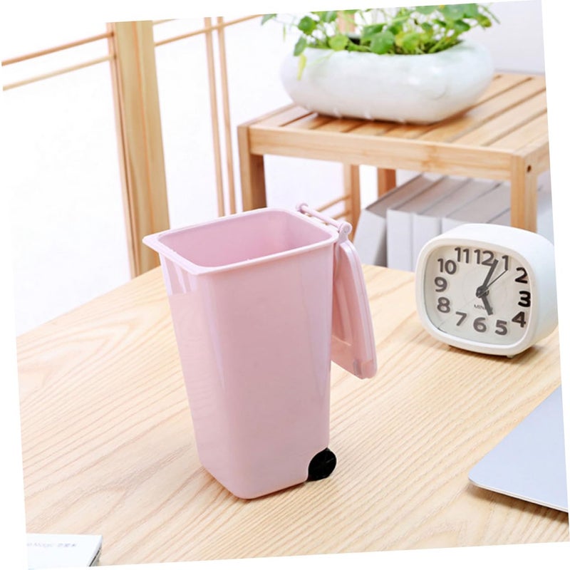 4Pcs Mini Desktop Trash Cans Creative Clamshell Plastic Waste Bins For Home Office Car Lightweight - Image 4