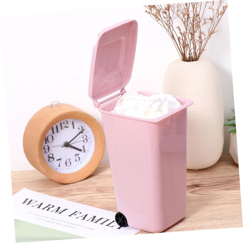 4Pcs Mini Desktop Trash Cans Creative Clamshell Plastic Waste Bins For Home Office Car Lightweight - Image 5