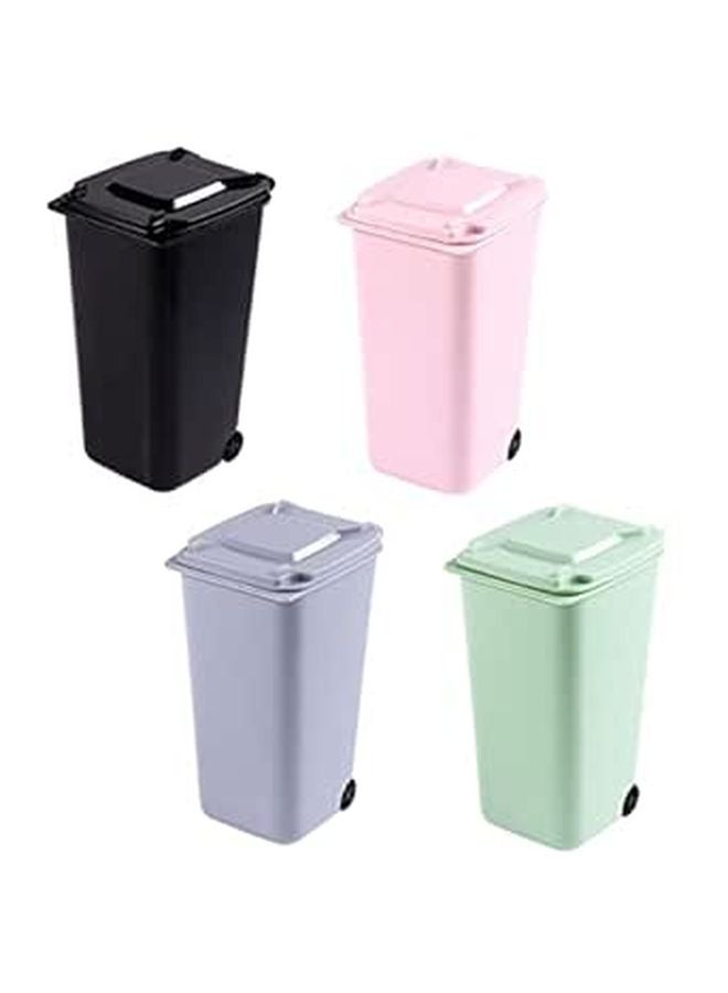 4Pcs Mini Desktop Trash Cans Creative Clamshell Plastic Waste Bins For Home Office Car Lightweight - Image 1
