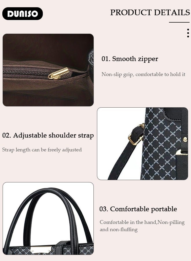 DUNISO Elegant Women's Handbag with Removable Shoulder Strap Large Capacity Tote Shoulder Bag Fashion Ladies Satchel Bag for Office Travel Daily Bag - Image 2