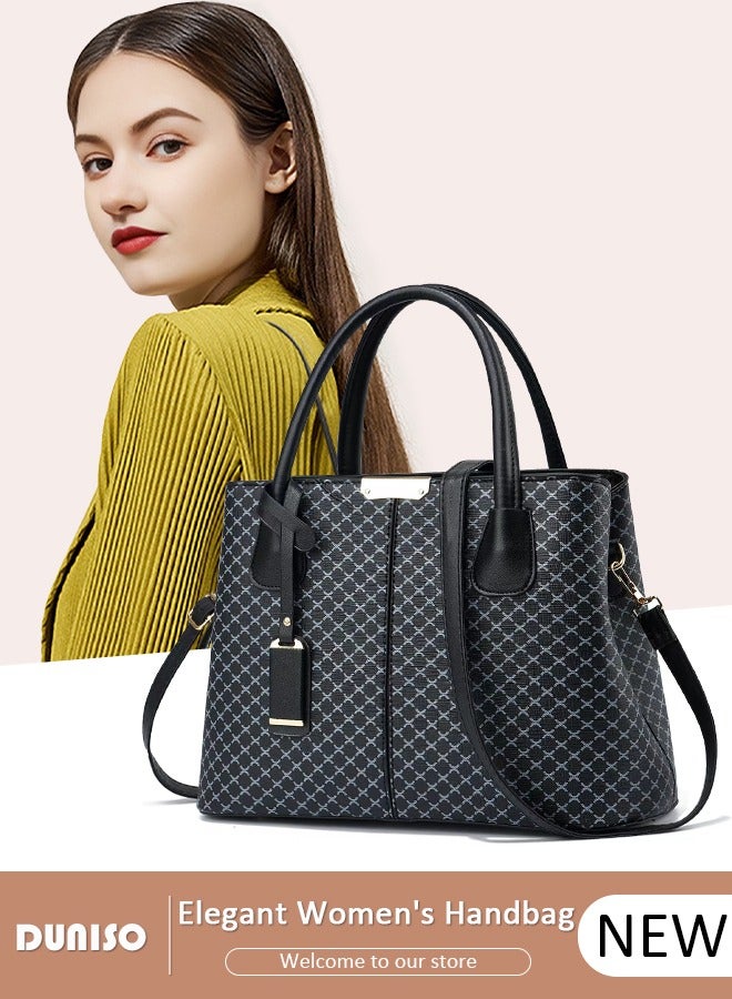 DUNISO Elegant Women's Handbag with Removable Shoulder Strap Large Capacity Tote Shoulder Bag Fashion Ladies Satchel Bag for Office Travel Daily Bag - Image 1