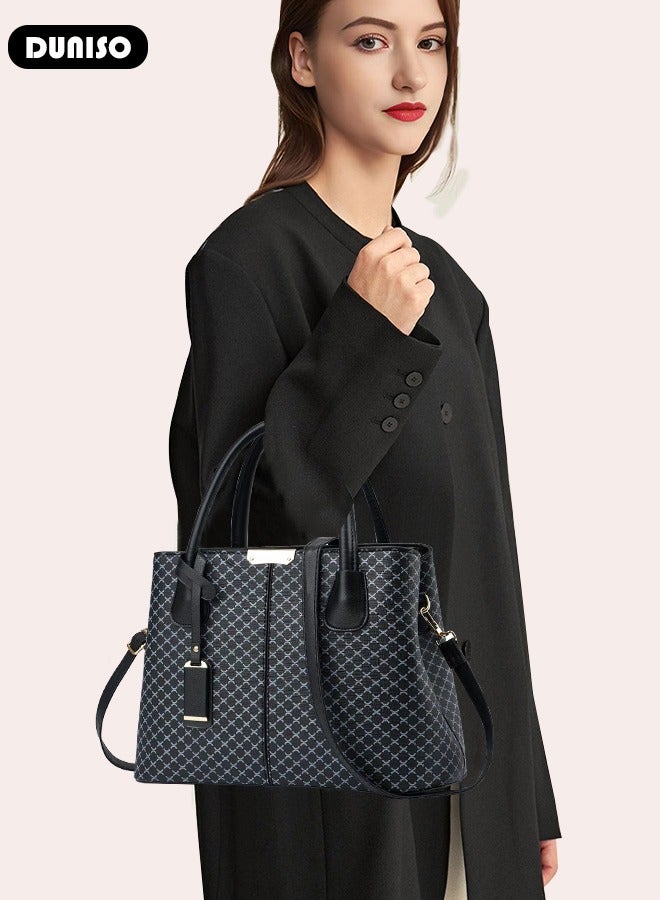 DUNISO Elegant Women's Handbag with Removable Shoulder Strap Large Capacity Tote Shoulder Bag Fashion Ladies Satchel Bag for Office Travel Daily Bag - Image 3