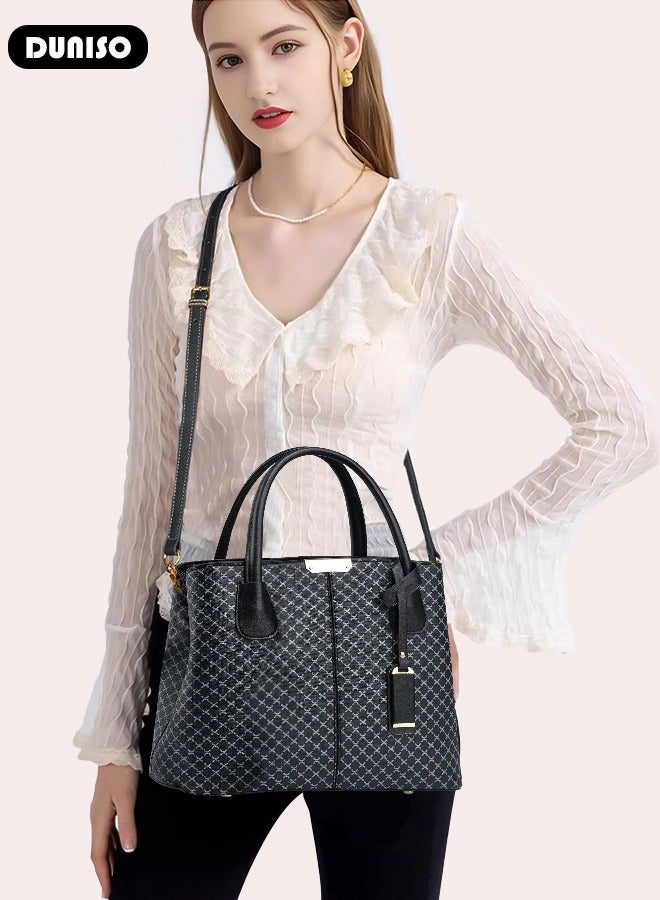 DUNISO Elegant Women's Handbag with Removable Shoulder Strap Large Capacity Tote Shoulder Bag Fashion Ladies Satchel Bag for Office Travel Daily Bag - Image 5