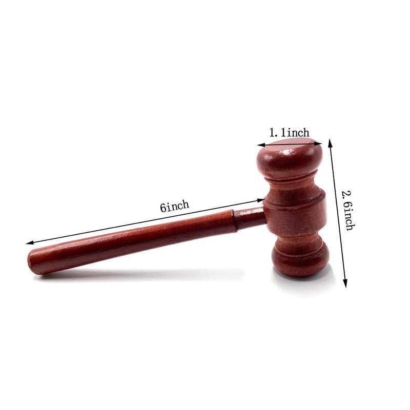 Aliotech Wooden Courtroom Gavel Judge Gavel Costume Accessory Justice Costume Accessories Props for Auction Sale Using Only - Image 2